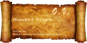 Obendorf Vilmos névjegykártya